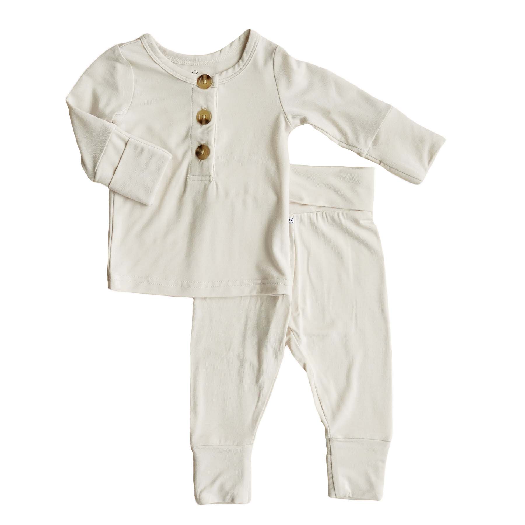 2pc Bamboo Button Top & Bottom | Eggshell - Image 2