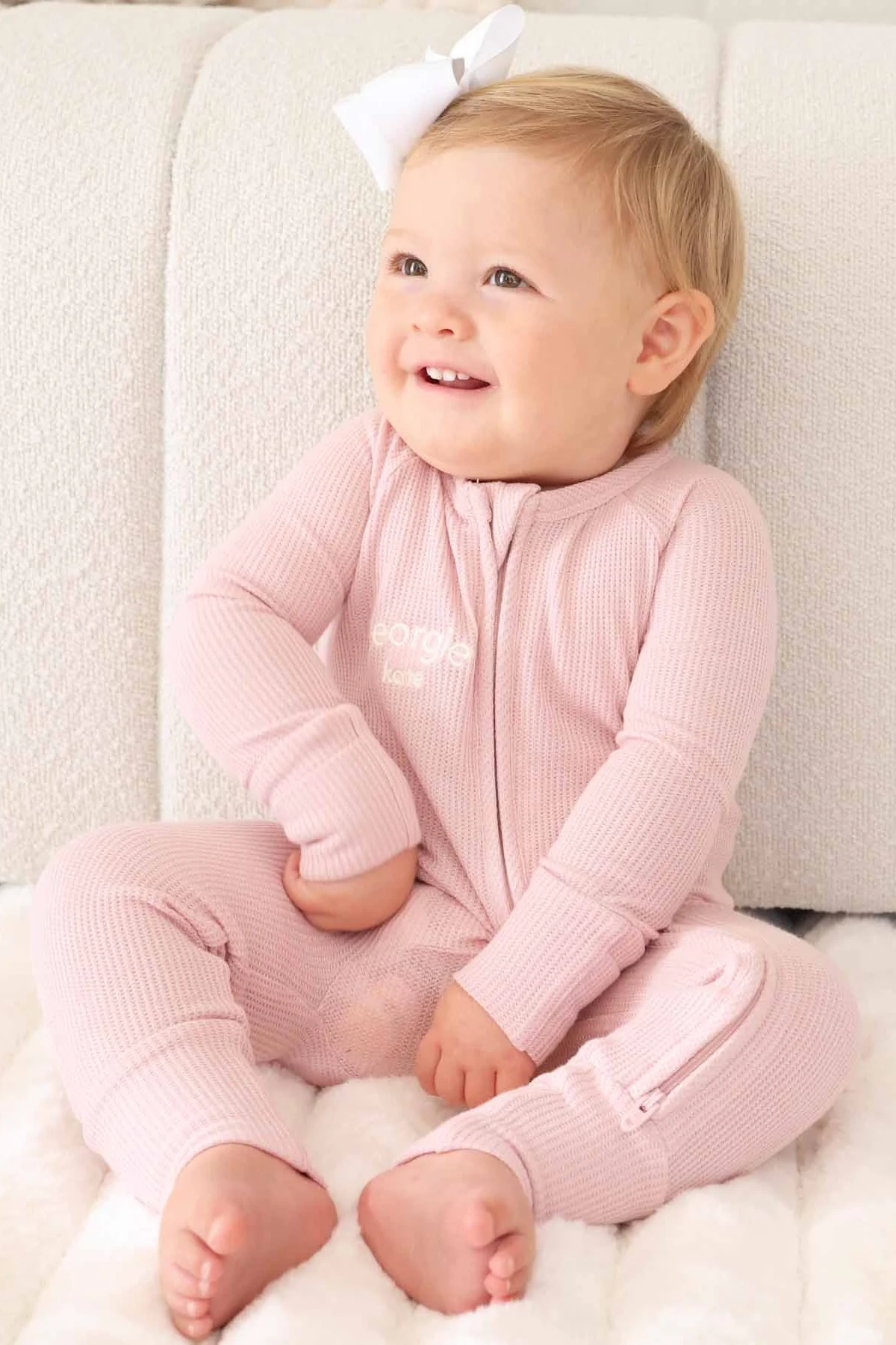 Embroidered Bamboo Waffle Convertible Zip Rompers | In Bloom - Image 20