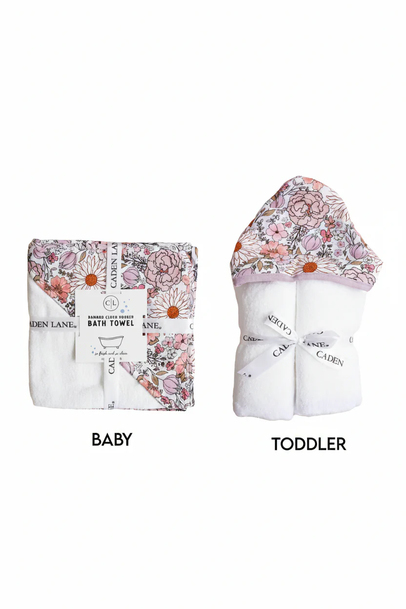 Bamboo Hooded Towel | Purple Floral - Image 2