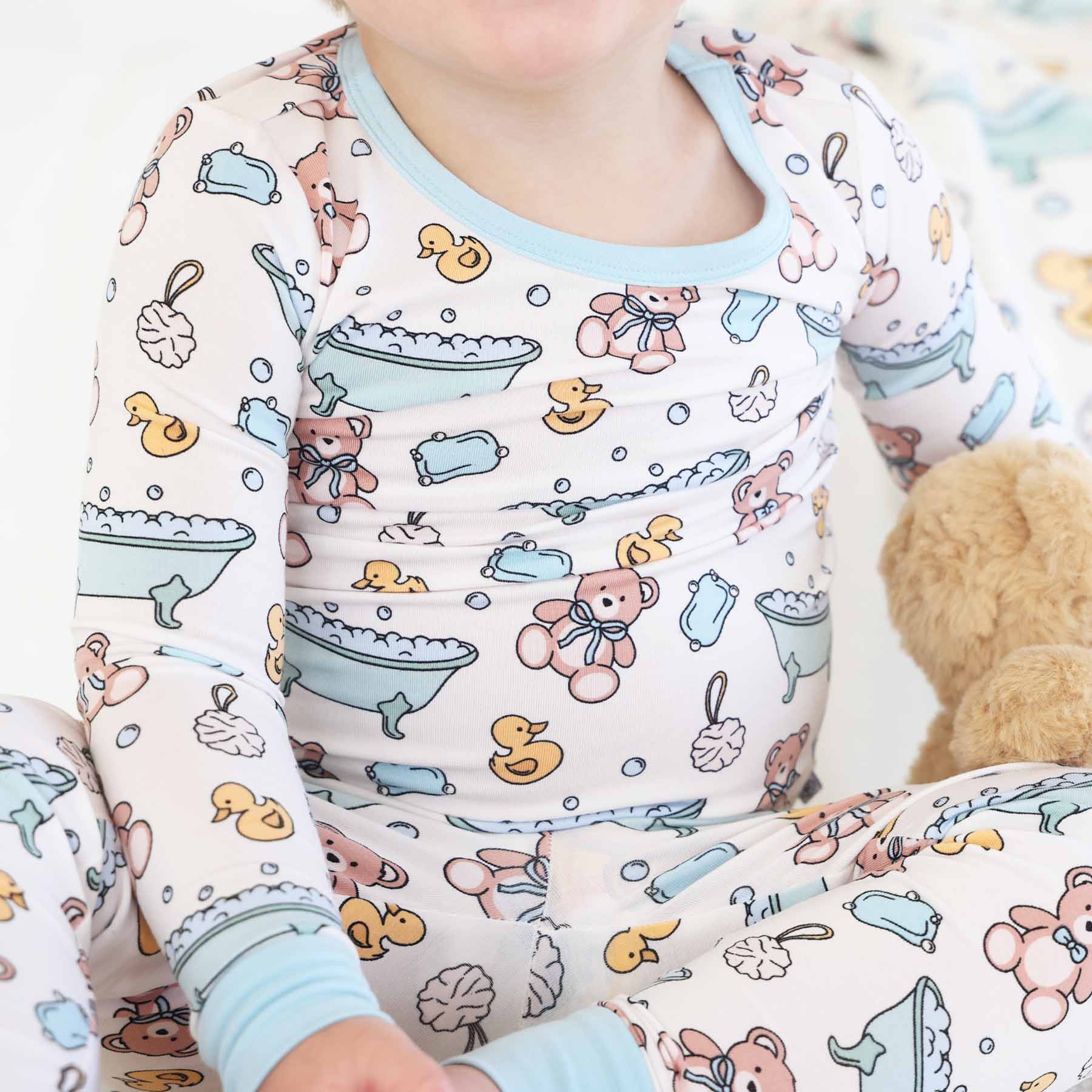 Bathtime Besties Two Piece Pajama Set | Blue - Image 9