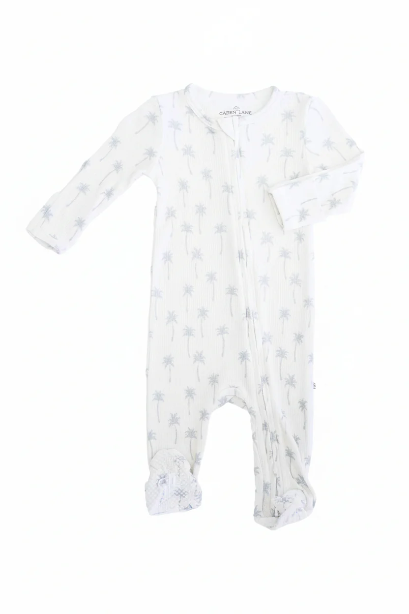 Beachy Bamboo Waffle Zipper Footies - Image 11