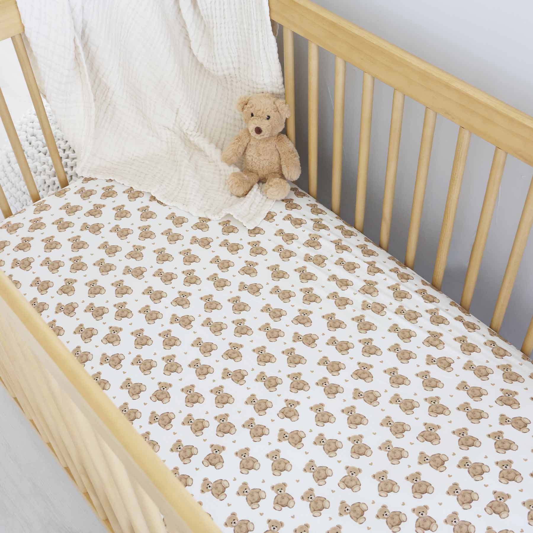 Beary Sweet Crib Sheet - Image 4