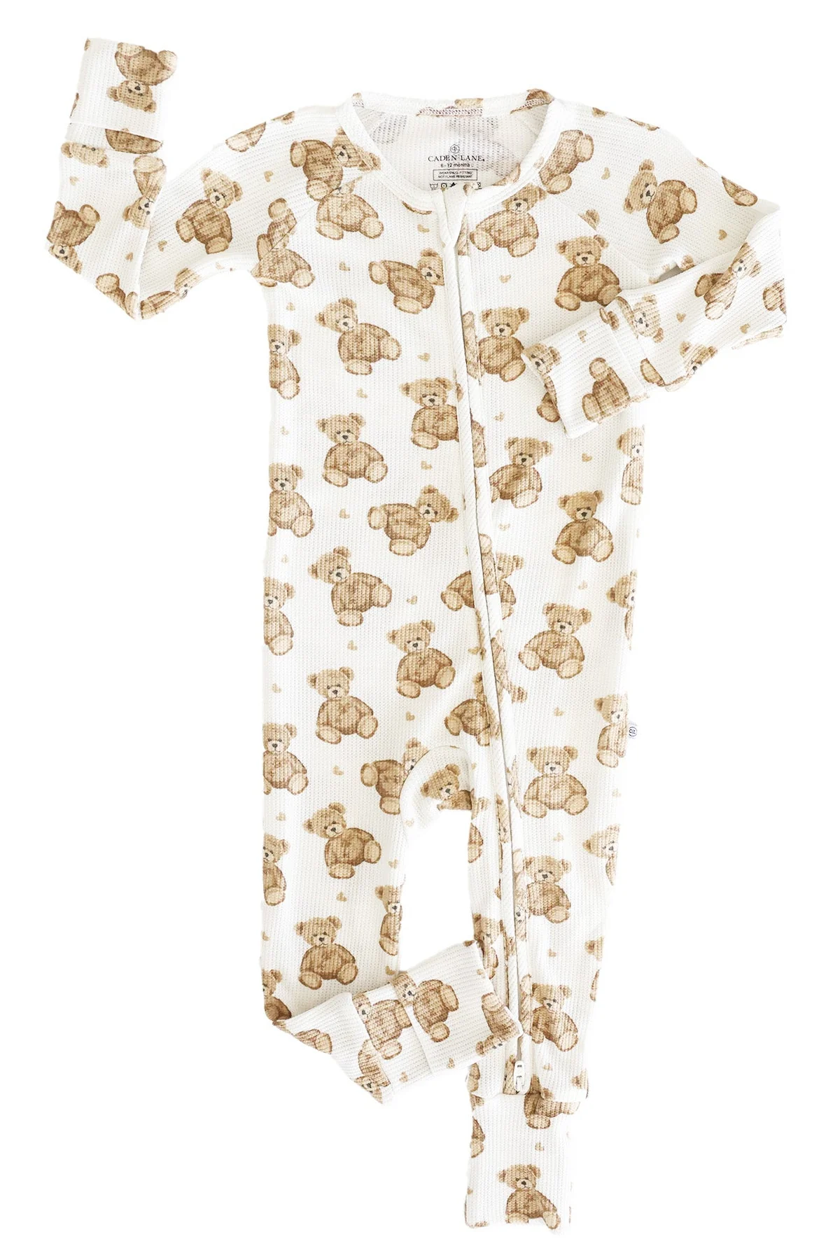 Beary Sweet Bamboo Waffle Convertible Zip Romper - Image 2