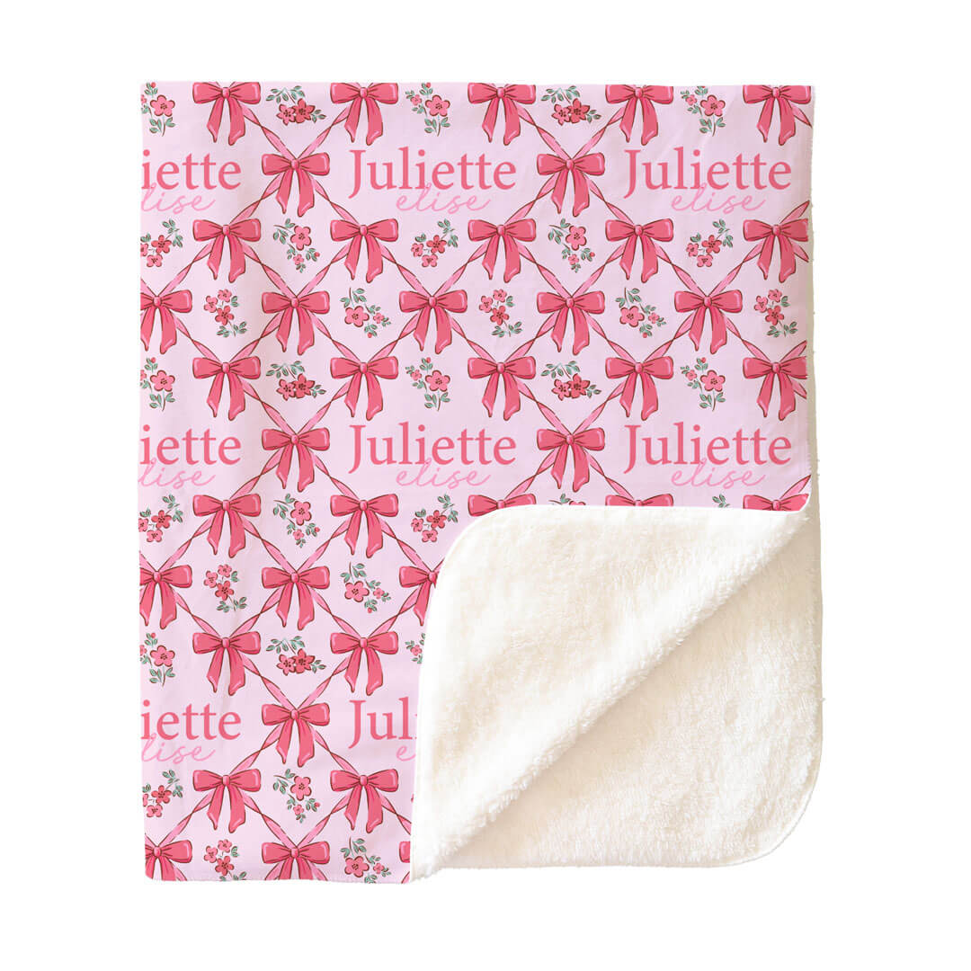 Bow Besties Personalized Kids Blanket - Image 3