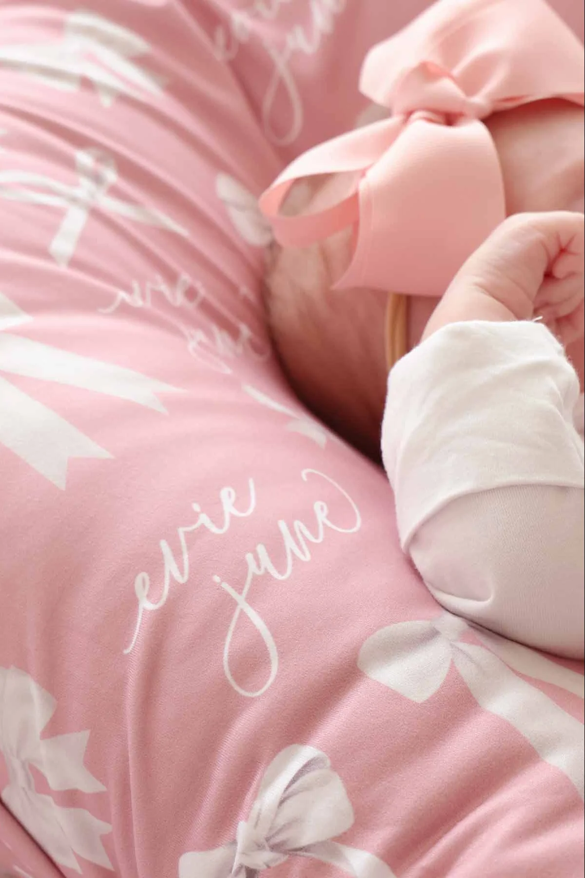Bow Personalized Baby Name Swaddle Blanket - Image 8