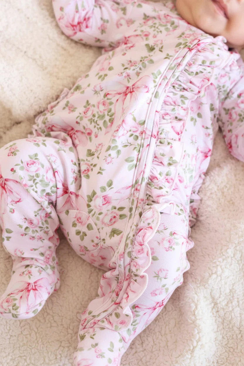 Bows in Bloom Ruffle Zipper Footie - Image 6