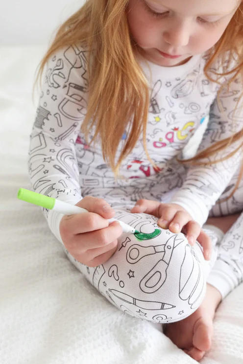 Colorable Two Piece Pajama Set | School Days - Image 6