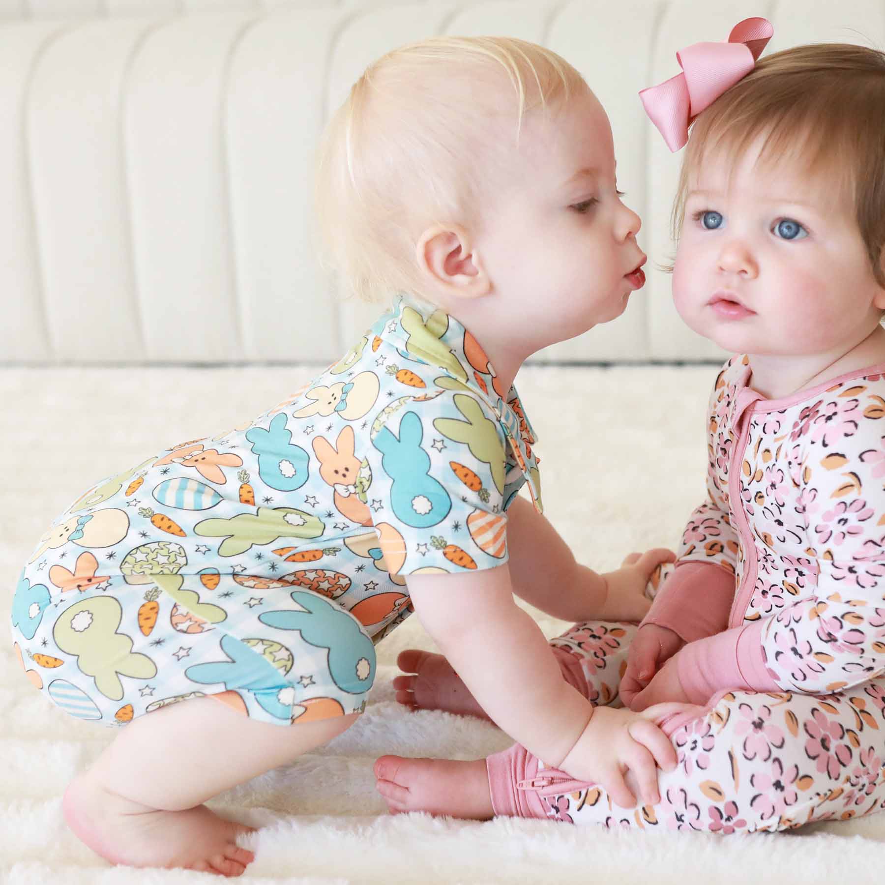 Cottontail Cuties Button Romper | Blue - Image 5