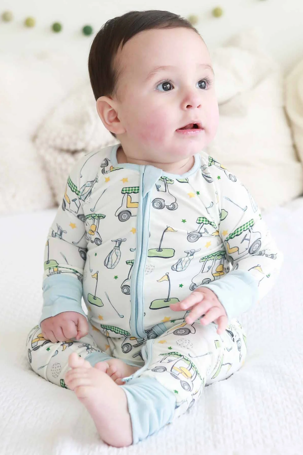 Country Club Cuties Convertible Zip Romper | Blue - Image 4