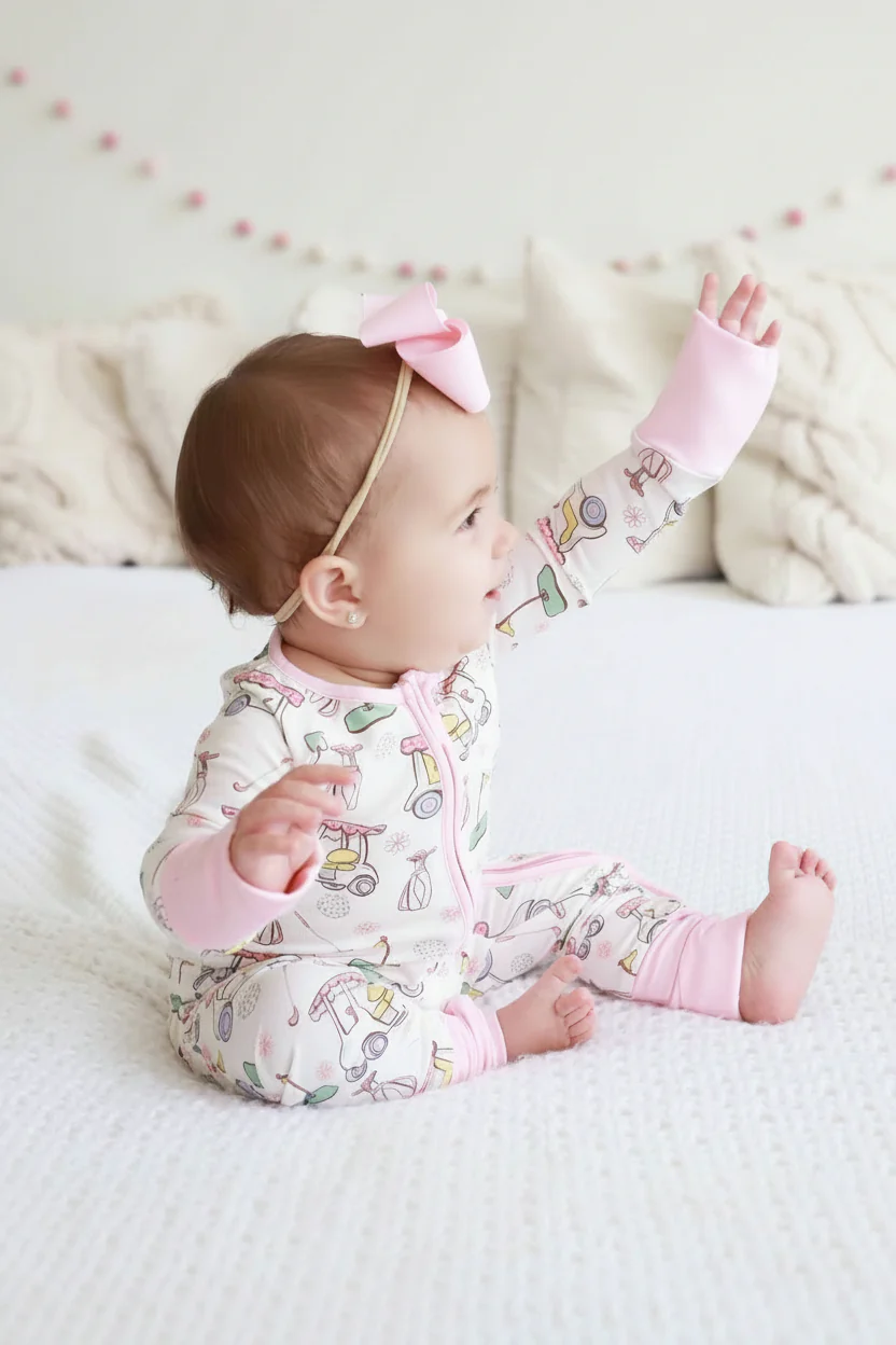 Country Club Cuties Convertible Zip Romper | Pink - Image 7