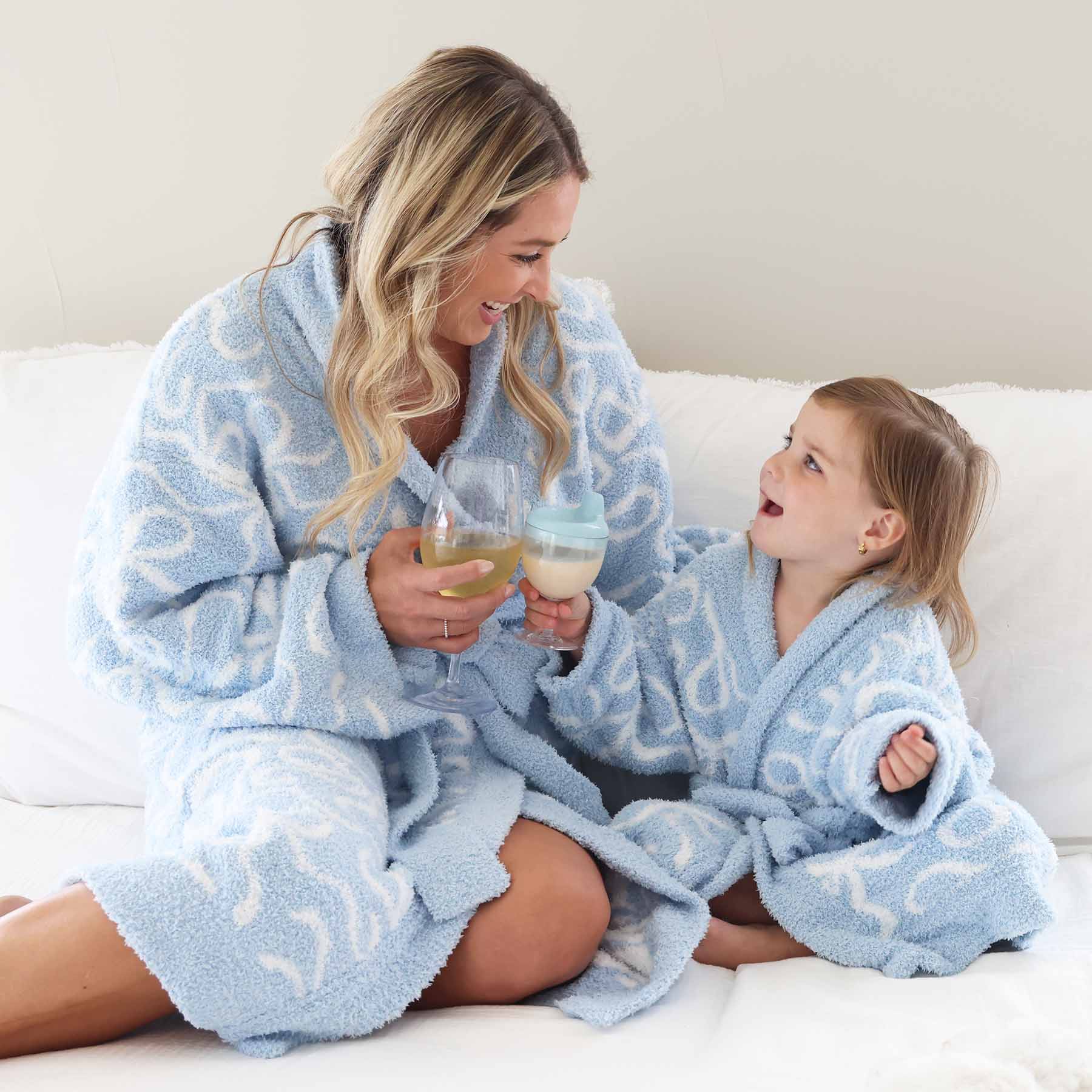 CuddleLaneâ„¢ Adult Robe | Blue-tiful Bows - Image 7