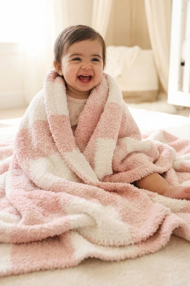 CuddleLaneâ„¢ Luxe Blankets | Rose Stripe