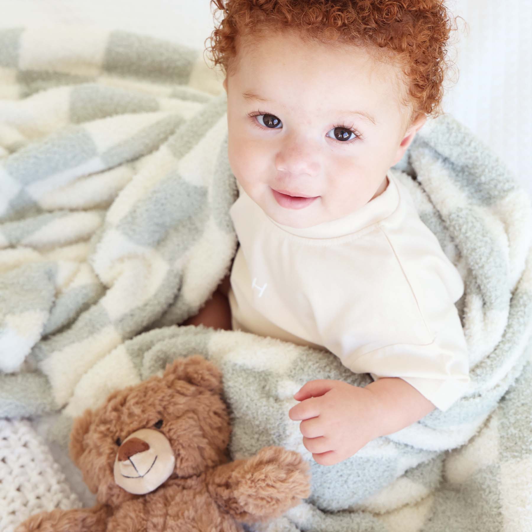 CuddleLane™ Luxe Blankets | Sage Check - Image 5