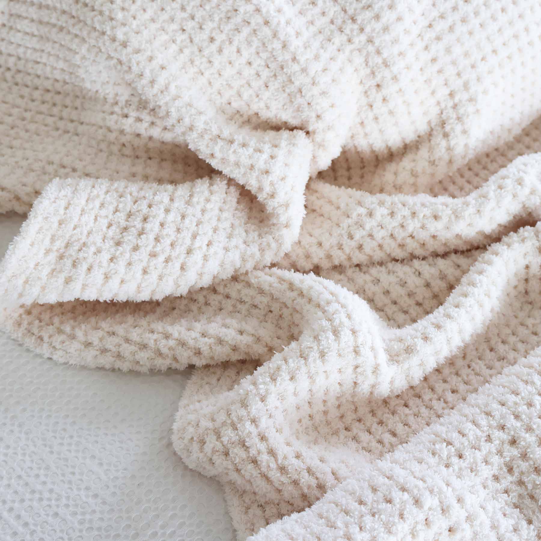CuddleLaneâ„¢ Luxe Waffle Blankets | Whisper - Image 5
