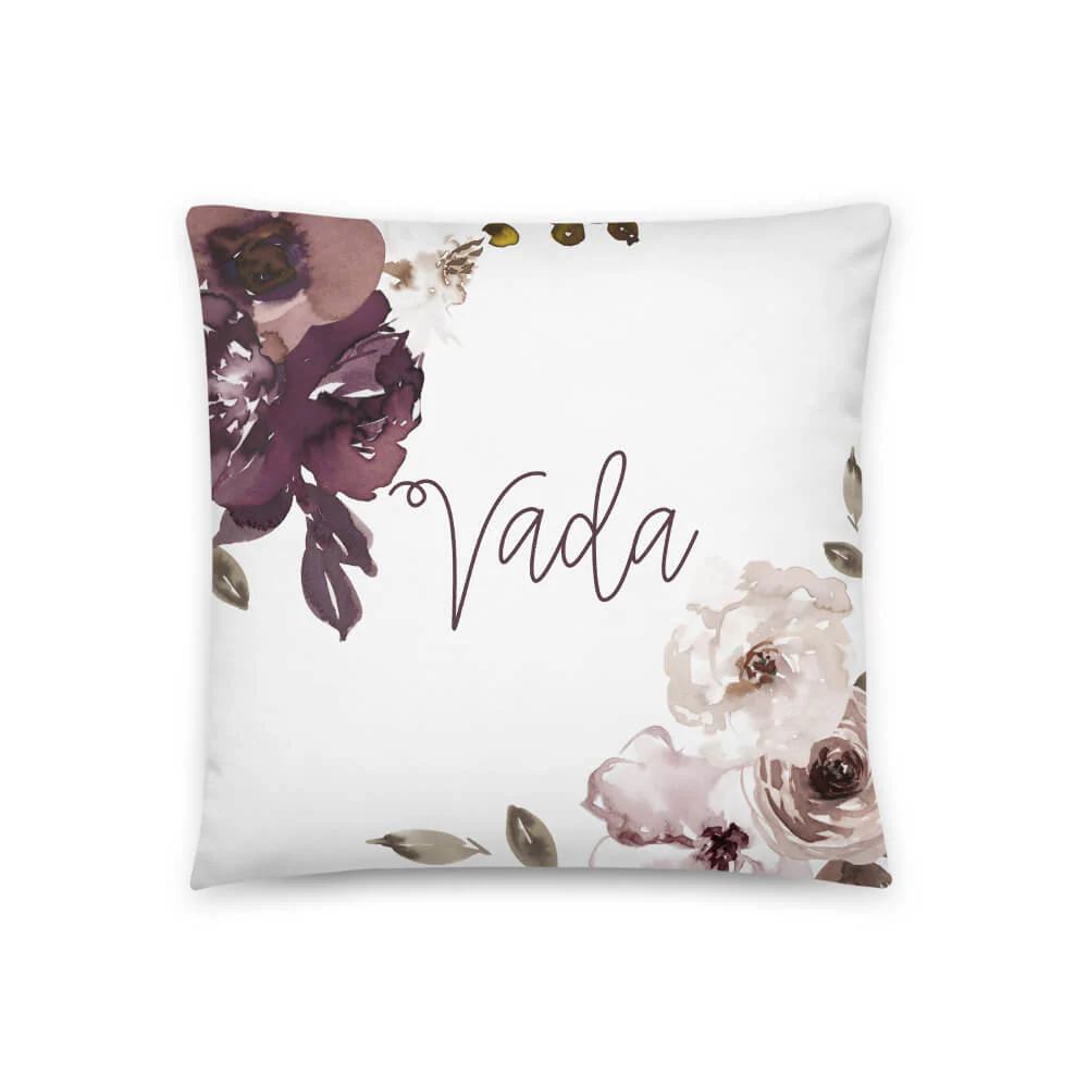 Demi's Dusty Purple Floral Personalized Pillow - Image 4