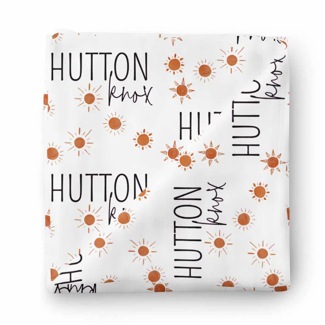 Desert Suns Personalized Baby Name Swaddle Blanket - Image 3