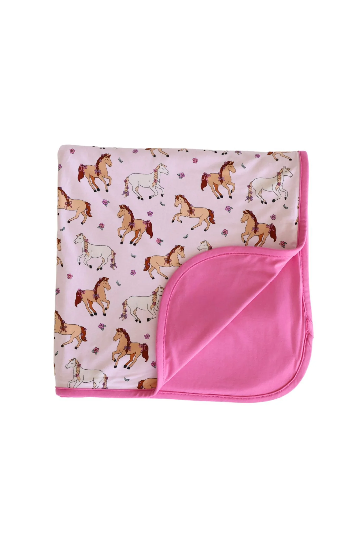 Double Sided Bamboo Blanket | Pony Club Pink - Image 2