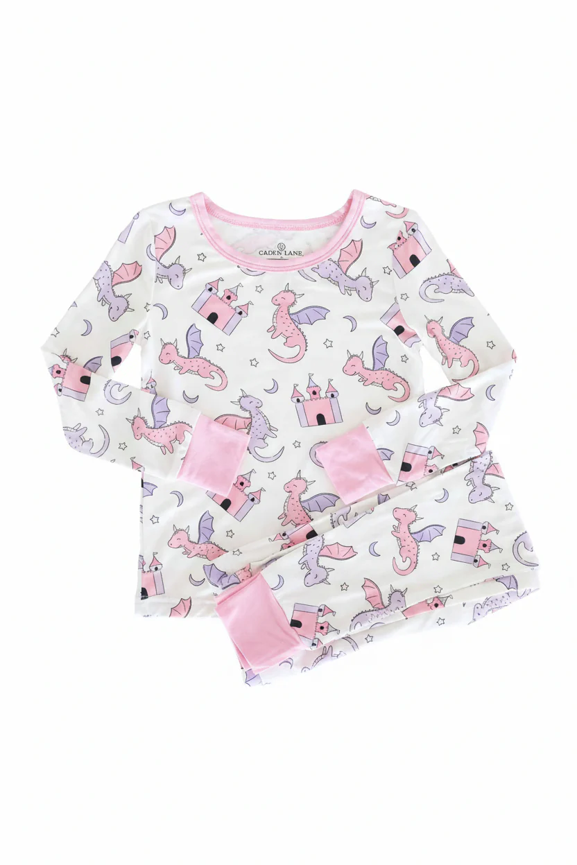 Dragon Adventure Two Piece Pajama Set | Pink - Image 2