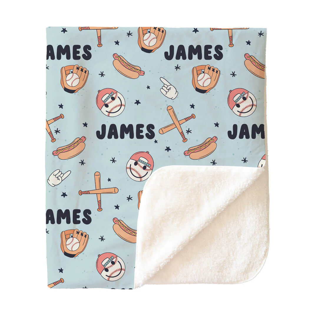Home Run Personalized Kids Blanket - Image 3