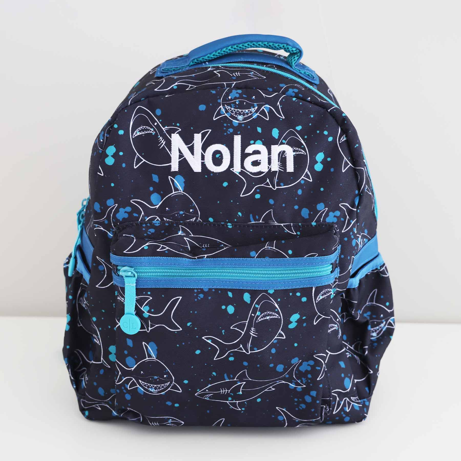 Kids Embroidered Backpack | Shark Attack - Image 2