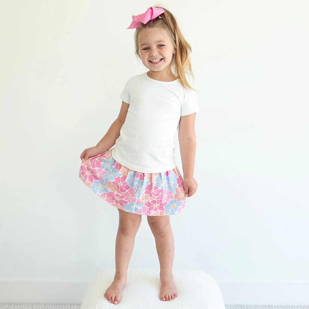 Kids CloudActiveâ„¢ Athletic Pleated Skirt | Power Flowers - Image 10