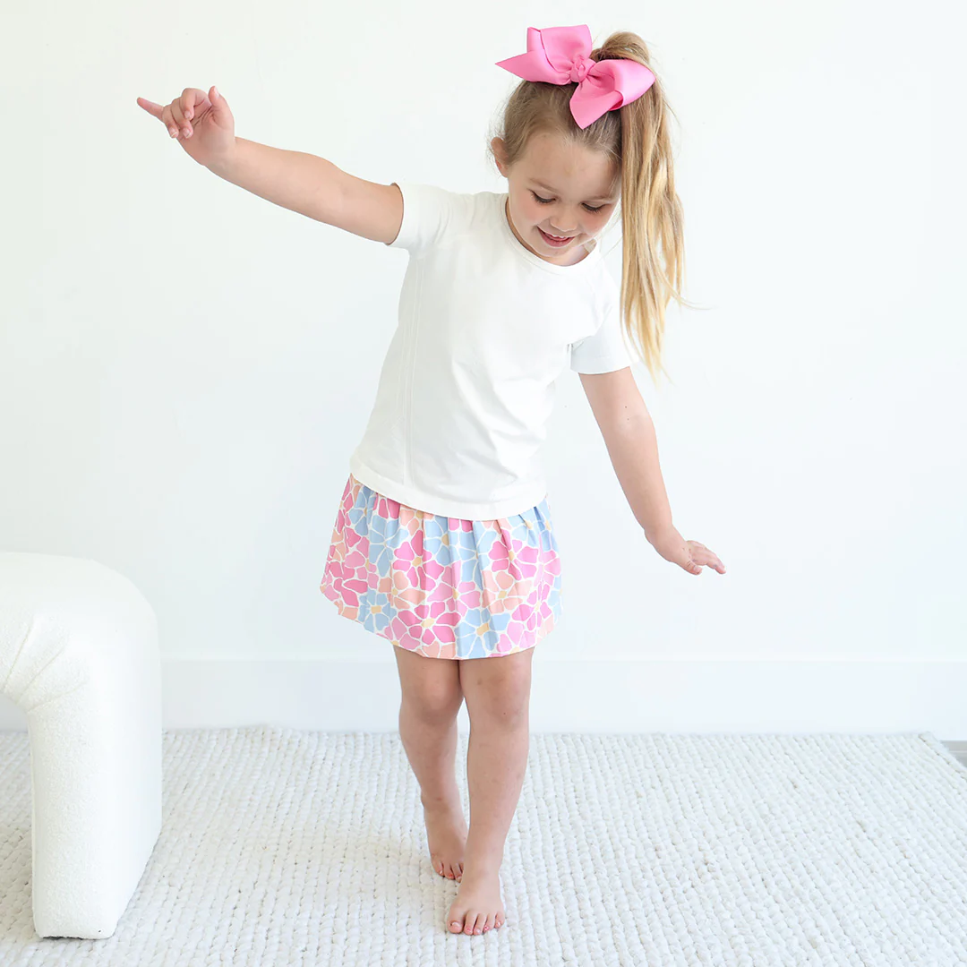 Kids CloudActiveâ„¢ Athletic Pleated Skirt | Power Flowers - Image 6