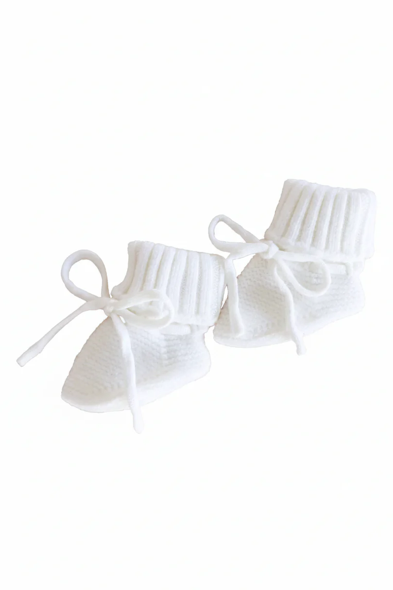Knit Newborn Bow Booties - Image 4