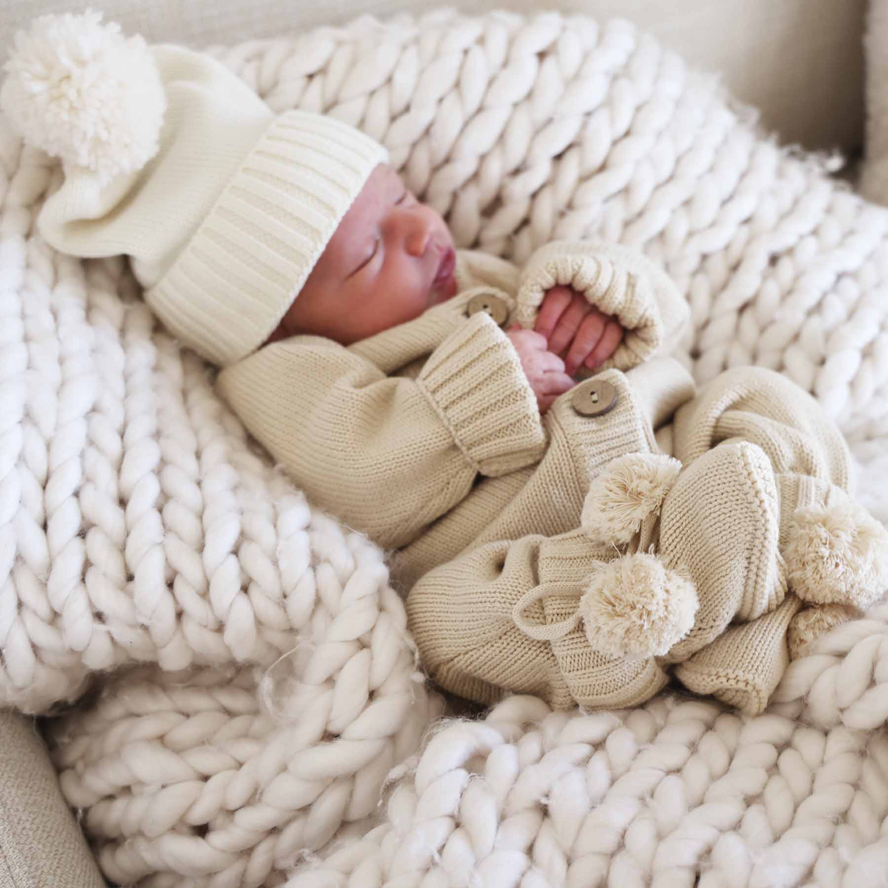 Knit Pom Pom Baby Booties - Image 7
