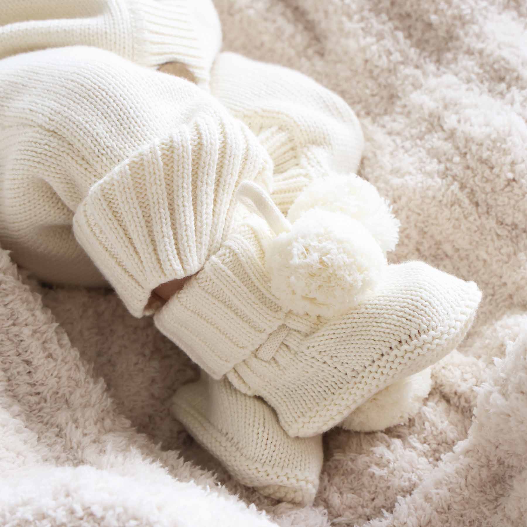 Knit Pom Pom Baby Booties - Image 9