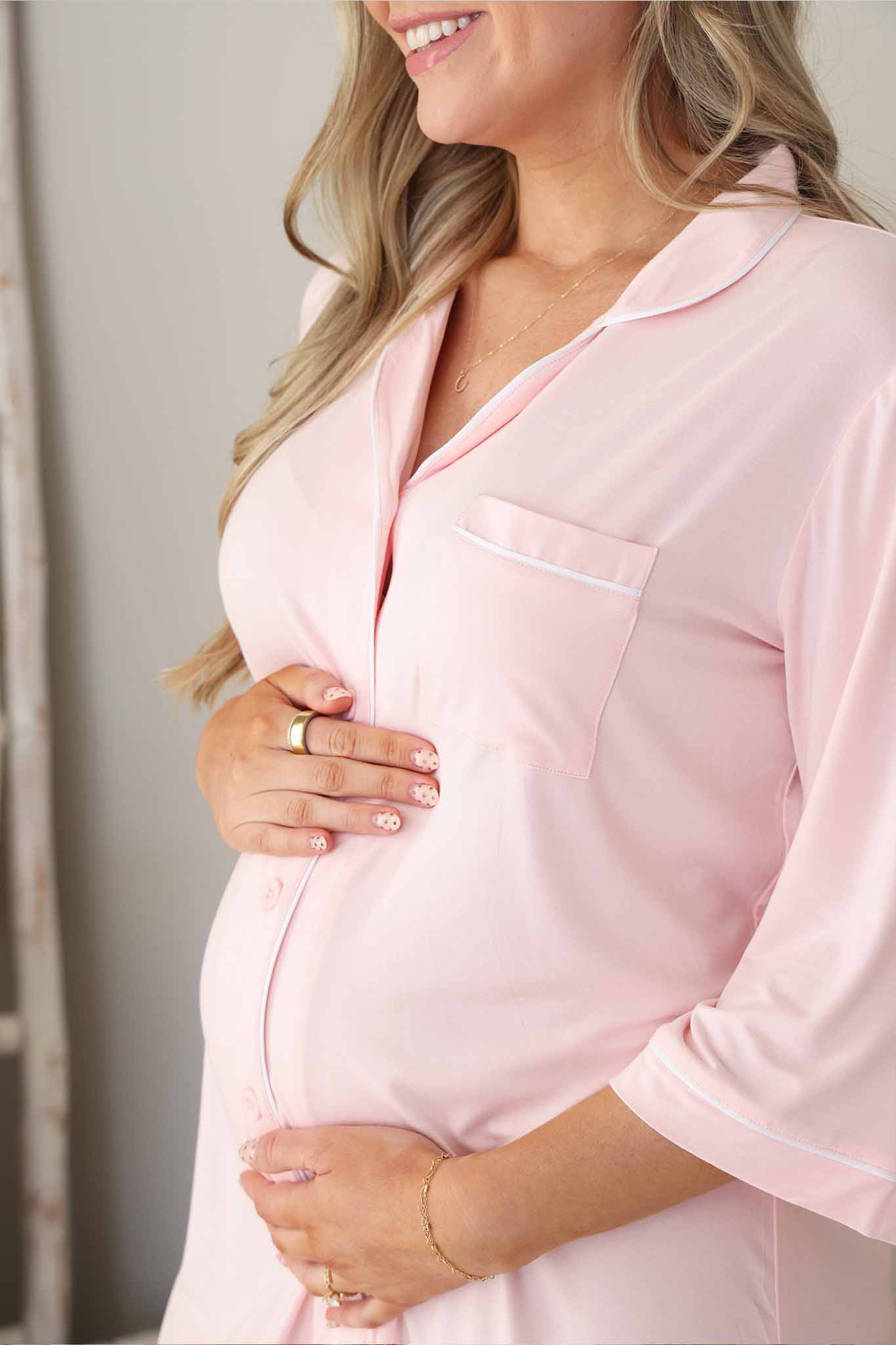 Labor & Delivery Nightgown | Baby Pink - Image 7
