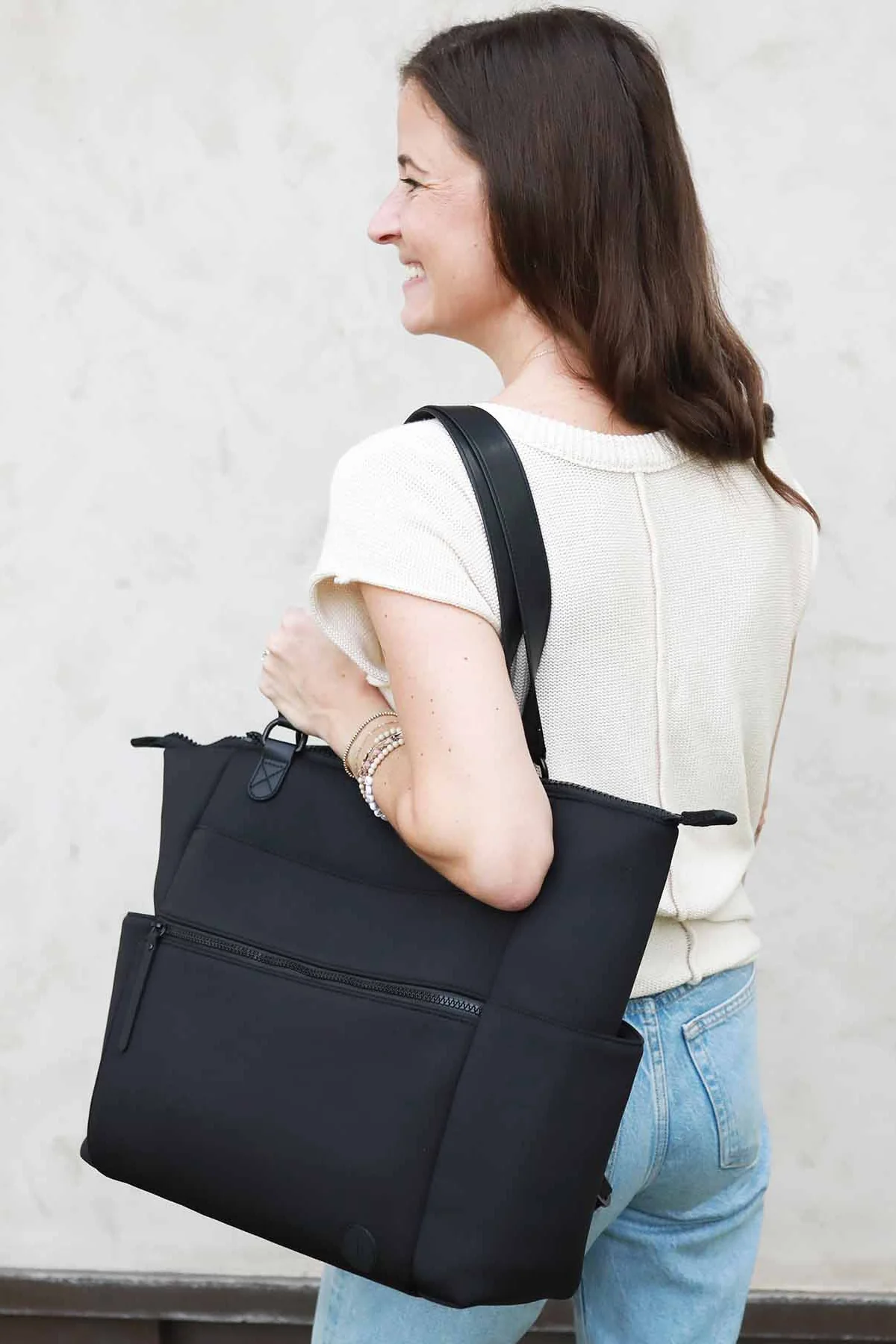 Lane Convertible Diaper Bag Tote | Black - Image 12