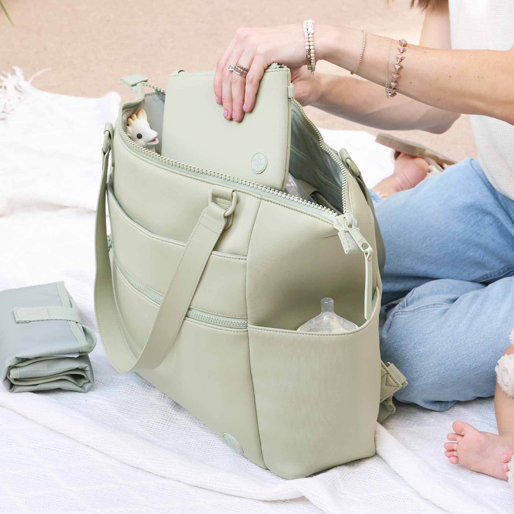 Lane Convertible Diaper Bag Tote | Matcha - Image 11