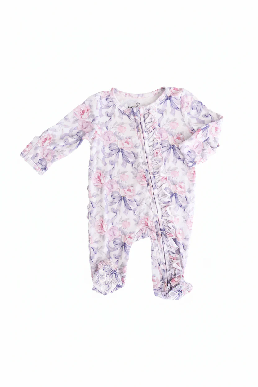 Leighton's Lavender Ruffle Zipper Footie - Image 2