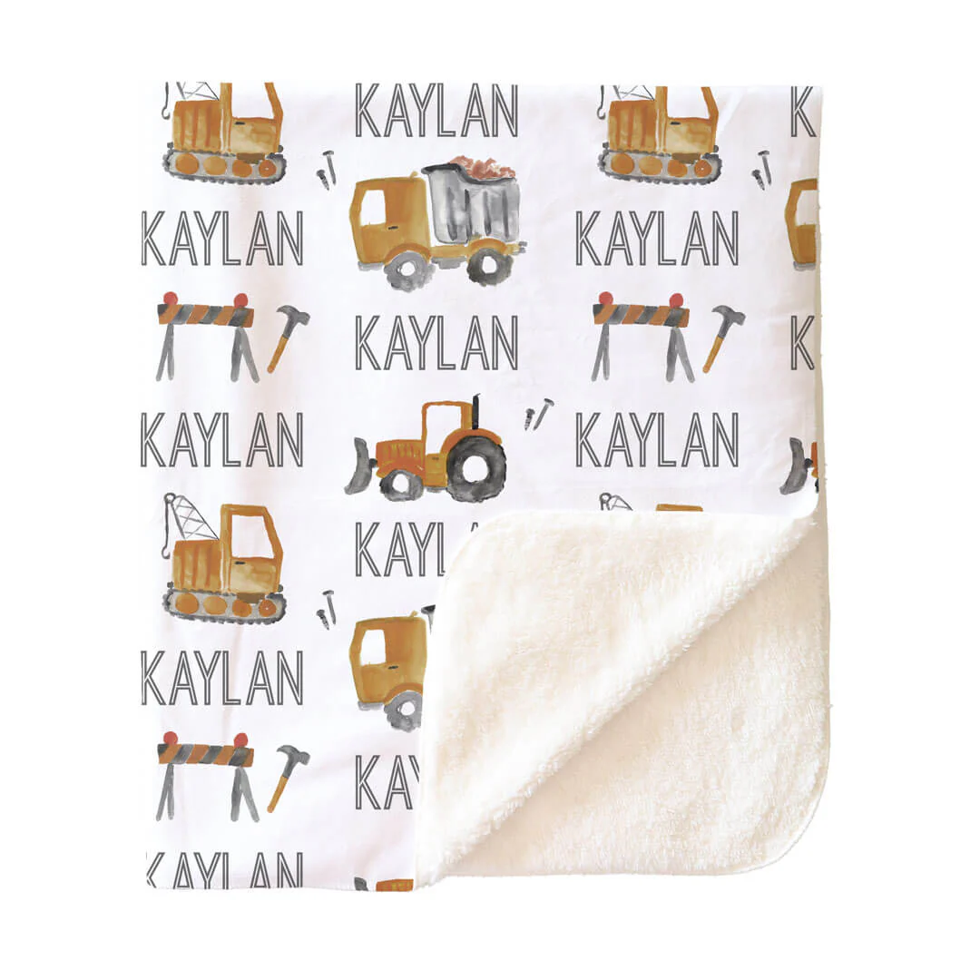 Little Digger Personalized Toddler Blanket - Image 4
