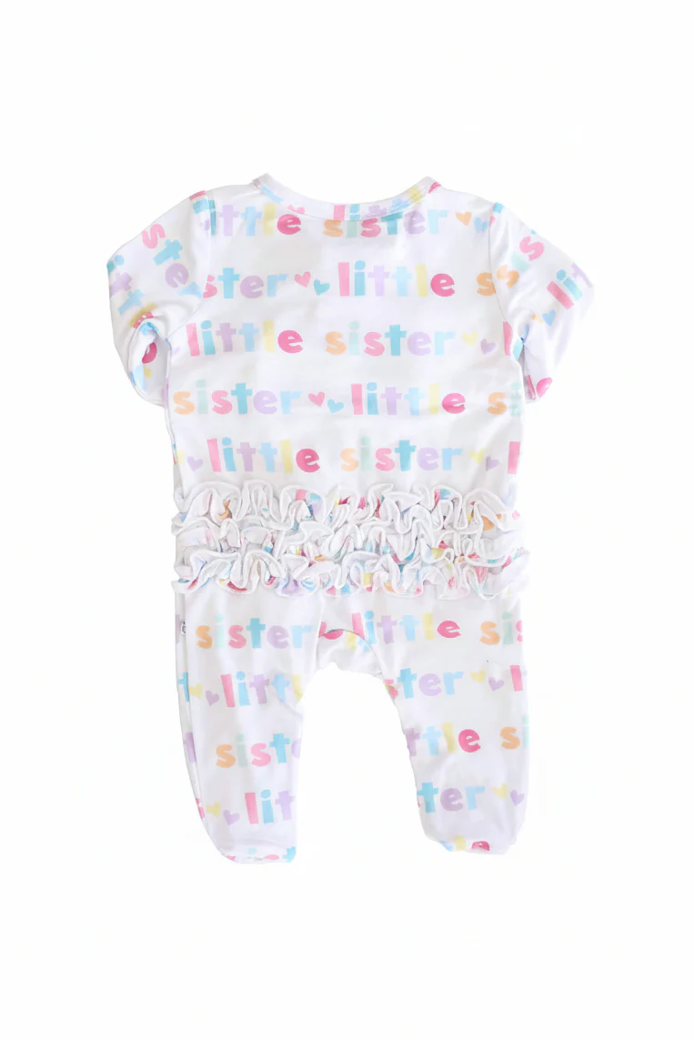 Little Sister Ruffle Zipper Footie - Image 7