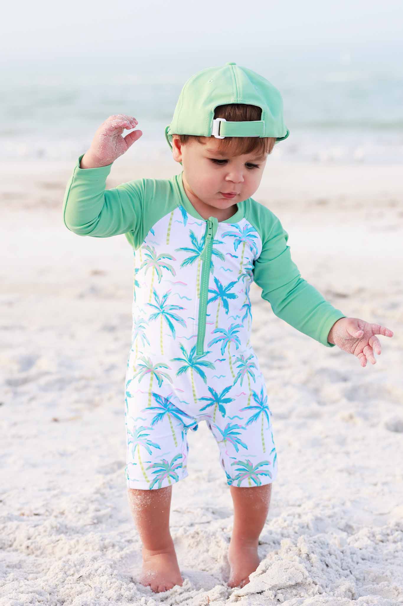 Long Sleeve Rash Guard Swim Romper Shortie | Blue Lagoon - Image 4