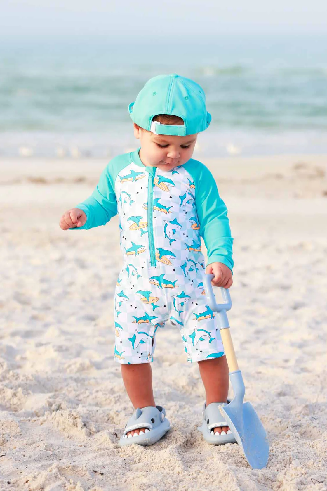 Long Sleeve Rash Guard Swim Romper Shortie | Totally Jawsome - Image 4