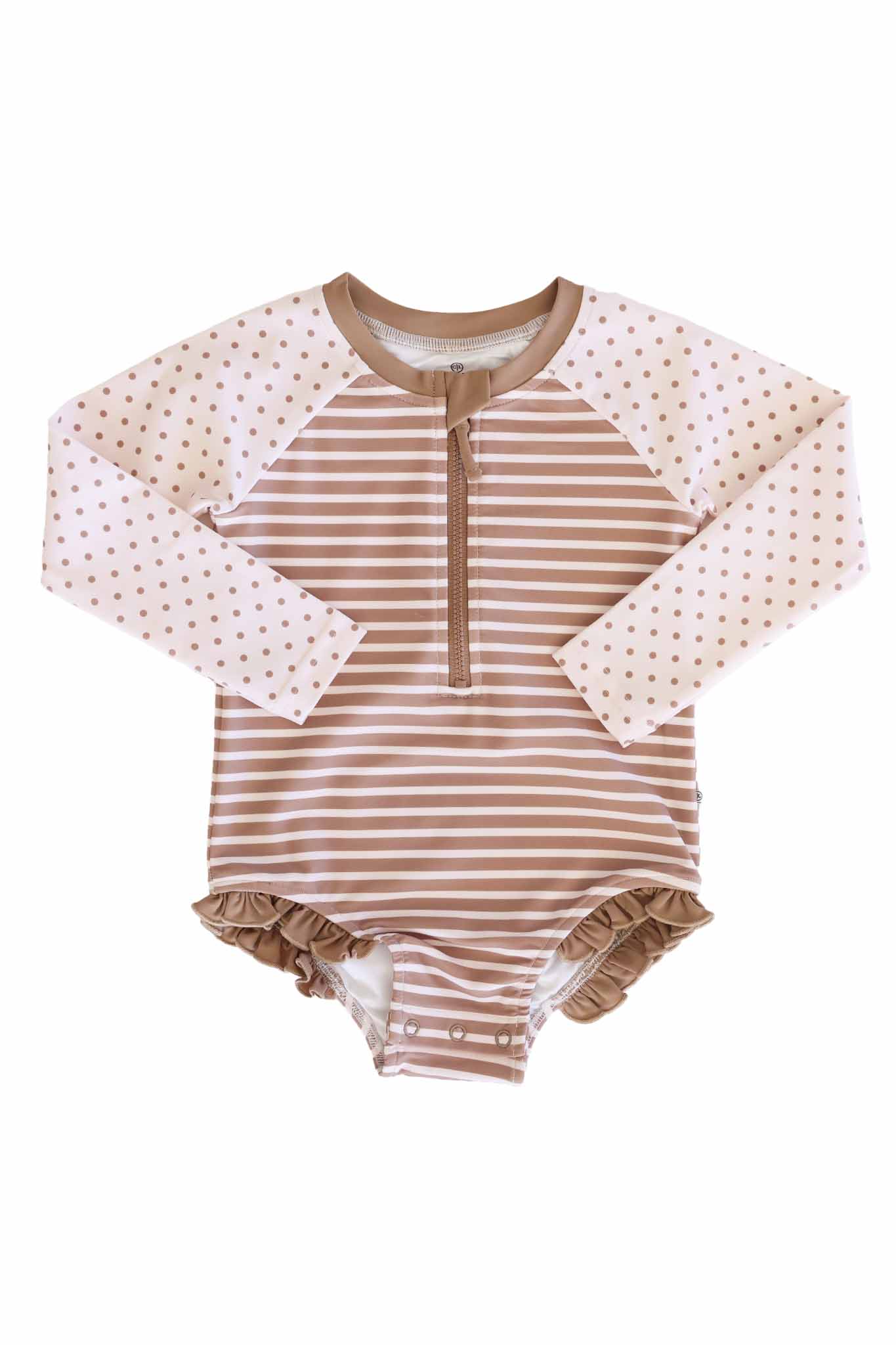 Long Sleeve Rash Guard with Front Zipper | Sandy Stripes - Image 6