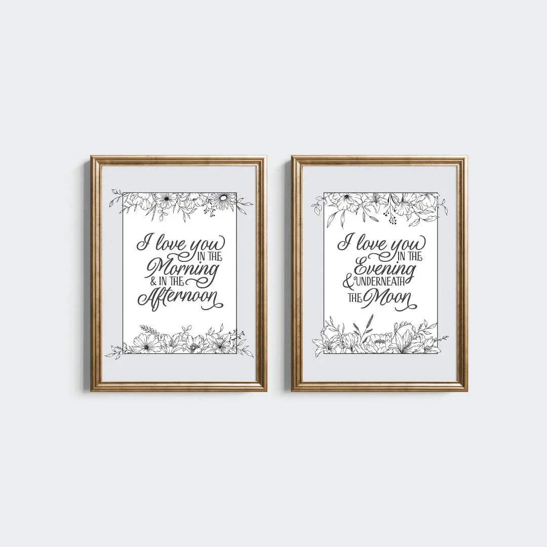Love You In The Morning Bundled Digital Nursery Art