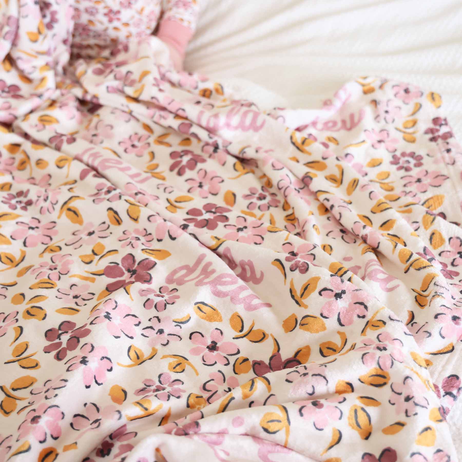 Mauvelous Meadow Personalized Kids Blanket - Image 3