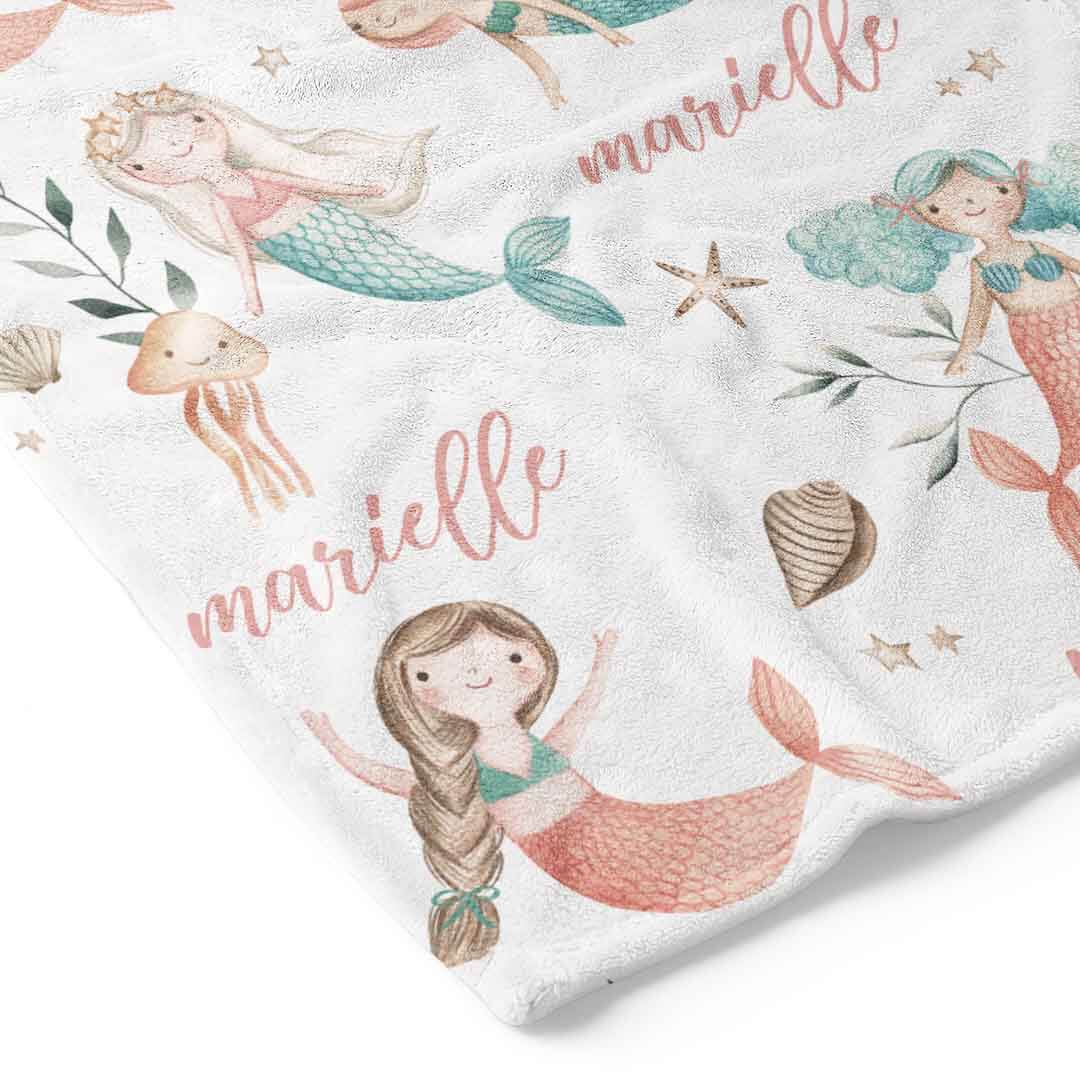 Mermaid Friends Personalized Toddler Blanket - Image 3