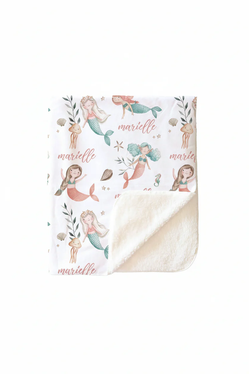 Mermaid Friends Personalized Toddler Blanket - Image 4