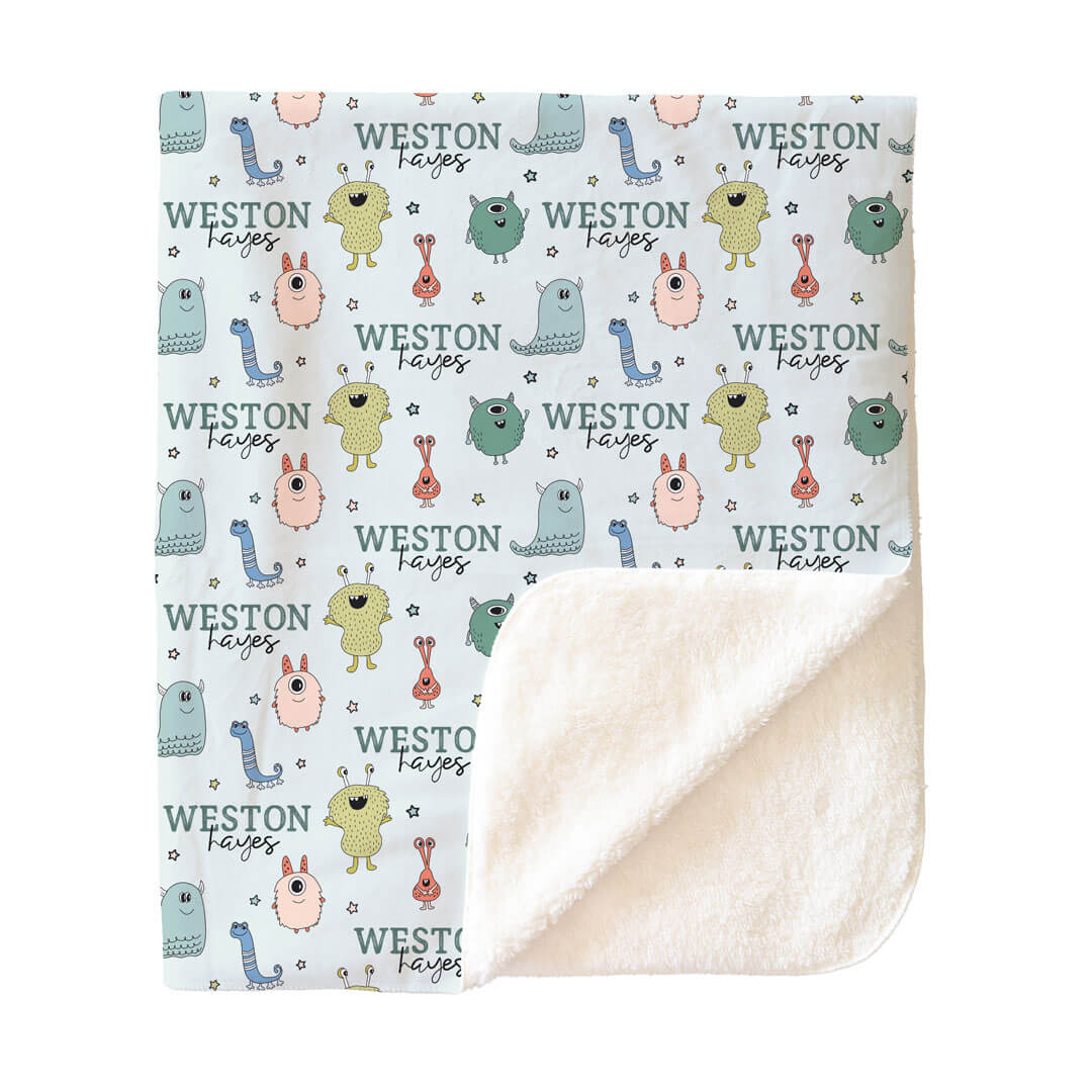 Monster Mash Personalized Kids Blanket - Image 3