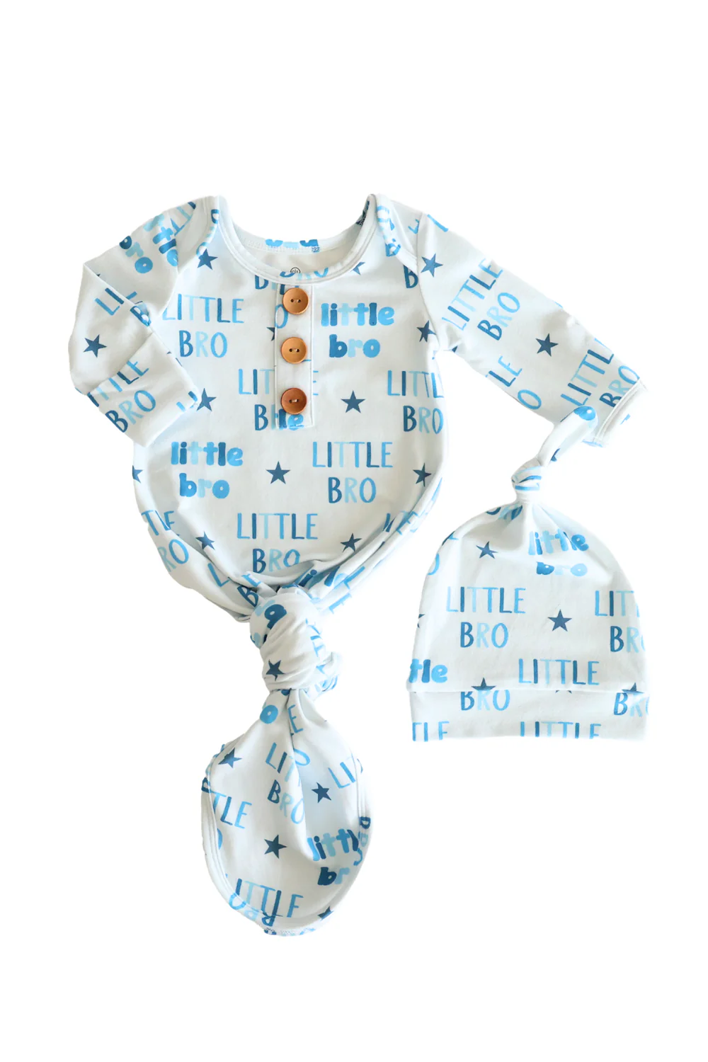 Newborn Baby Knot Gown & Hat Set | Little Bro - Image 2