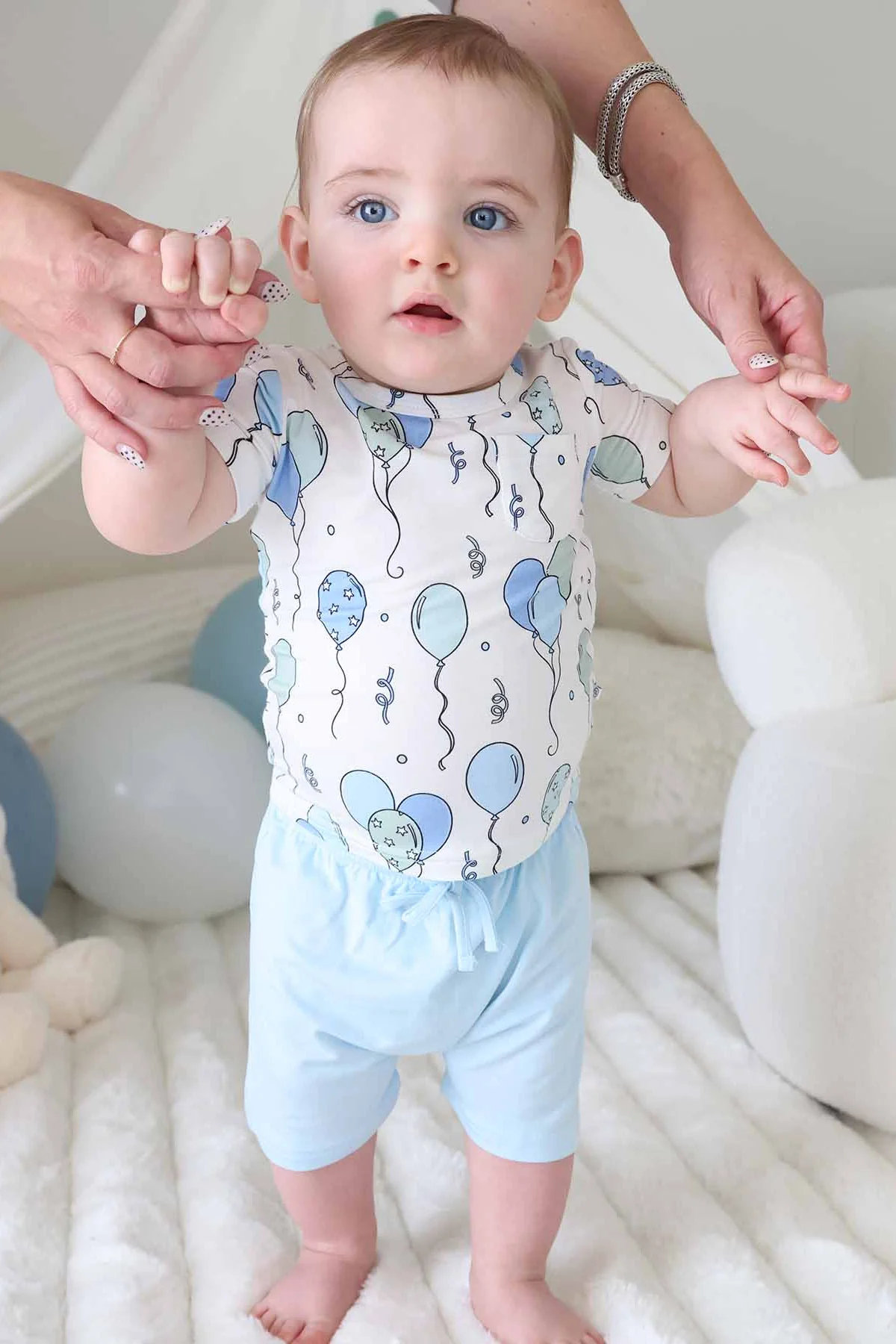 Party Time Two Piece Pocket Short Set | Blue