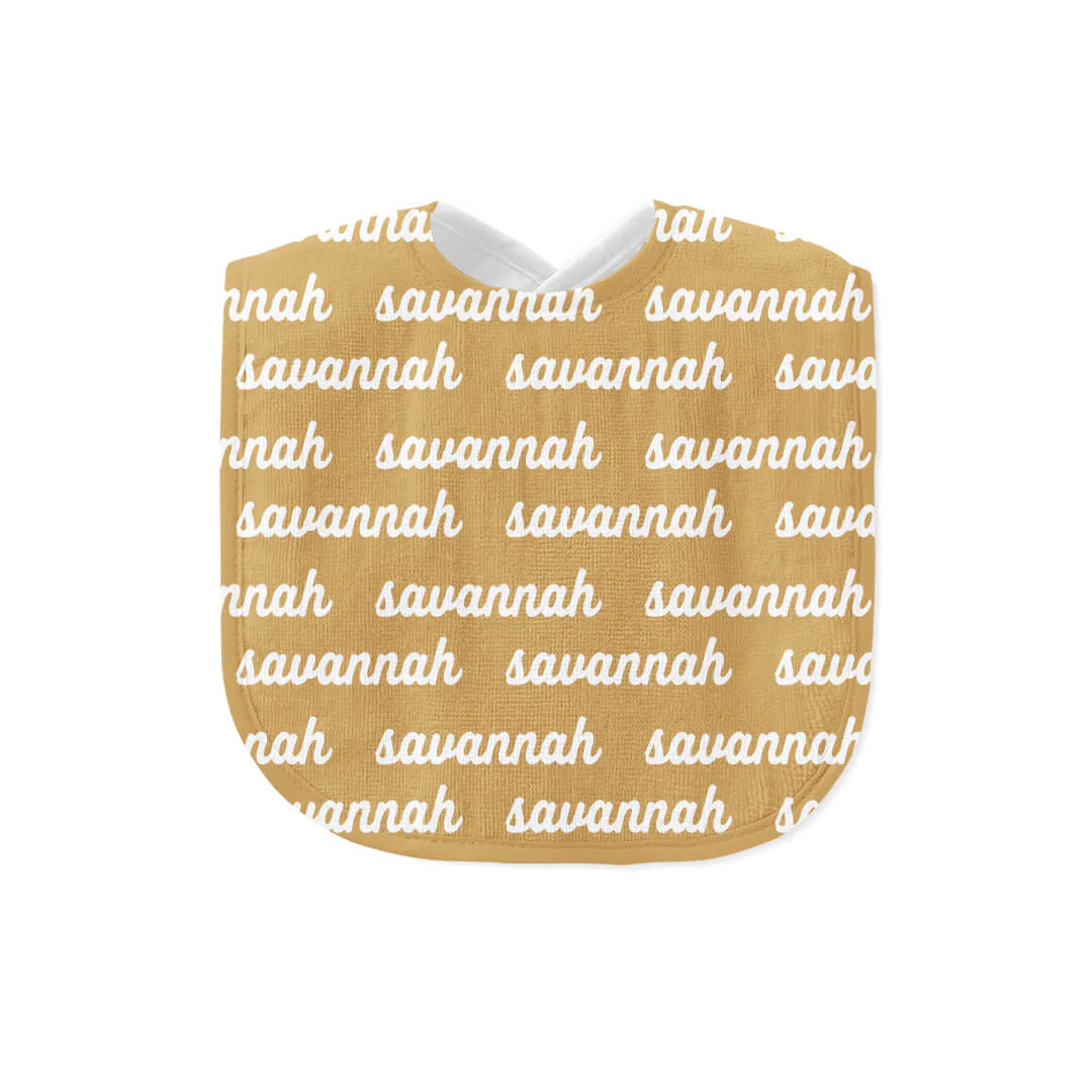 Personalized Baby Name Bib | Harvest Gold - Image 2