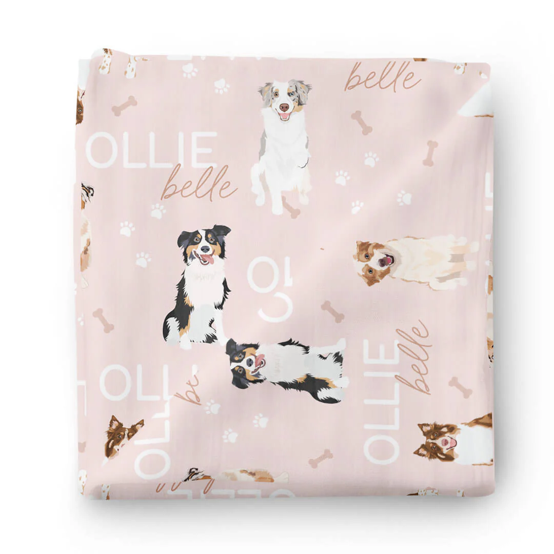 Personalized Baby Name Swaddle Blanket | Dog Breeds - Image 14