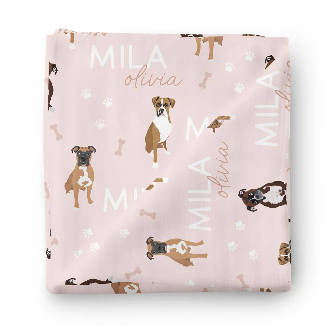 Personalized Baby Name Swaddle Blanket | Dog Breeds - Image 20