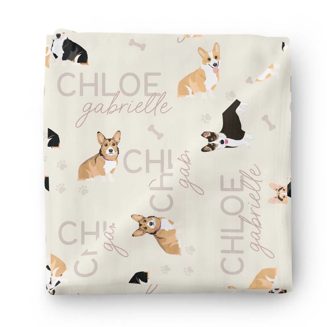 Personalized Baby Name Swaddle Blanket | Dog Breeds - Image 43