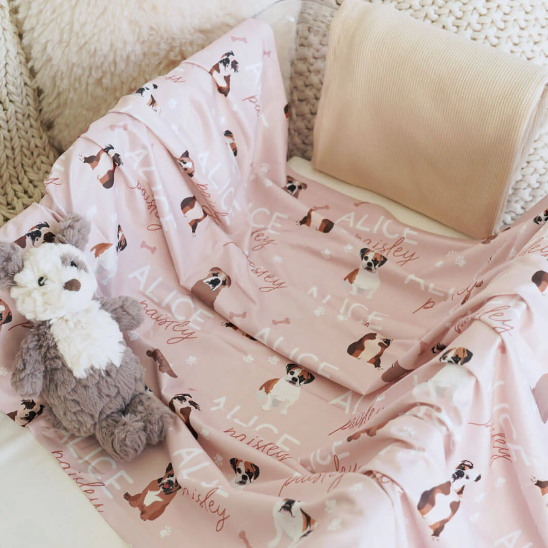 Personalized Baby Name Swaddle Blanket | Dog Breeds - Image 61